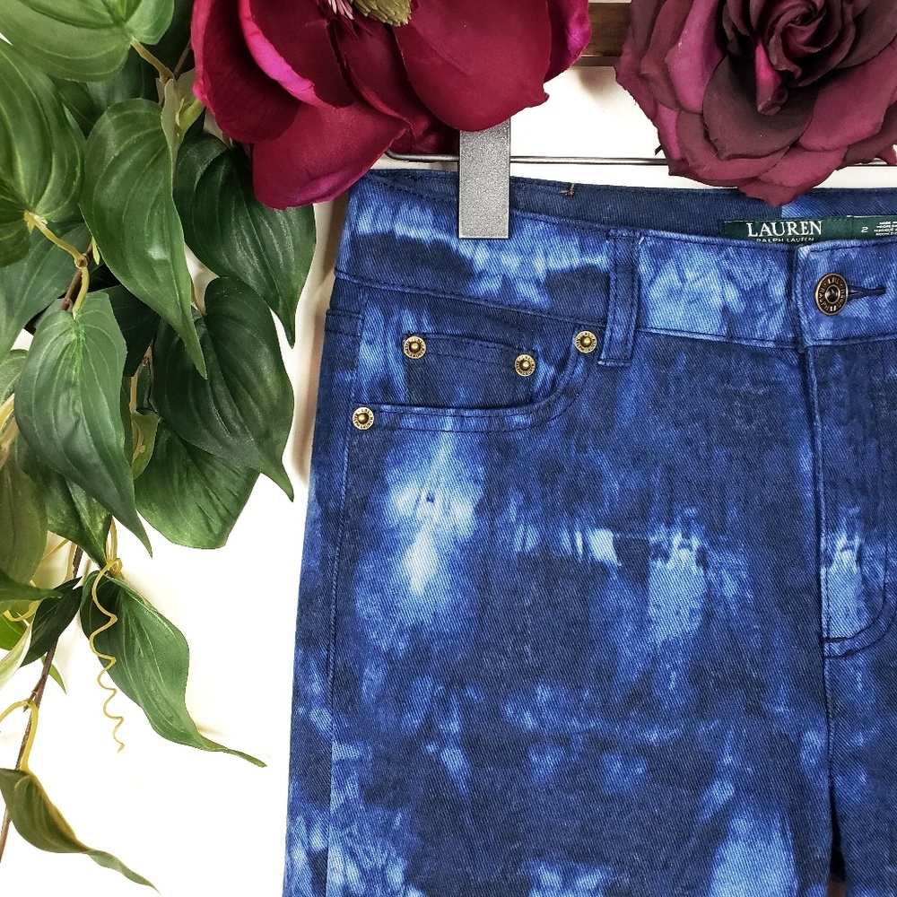 Lauren Ralph Lauren Tie Dye Skinny Cropped Jeans 2 - Picture 2 of 6